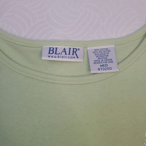 Blair medium size 60% cotton, 40% polyester garment. Green Color - Picture 3 of 3